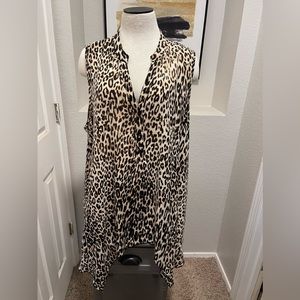 Long Leopard Print Blouse